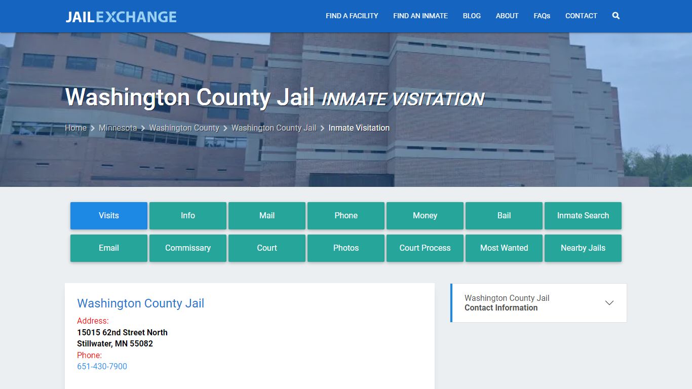 Inmate Visitation - Washington County Jail, MN - Jail Exchange